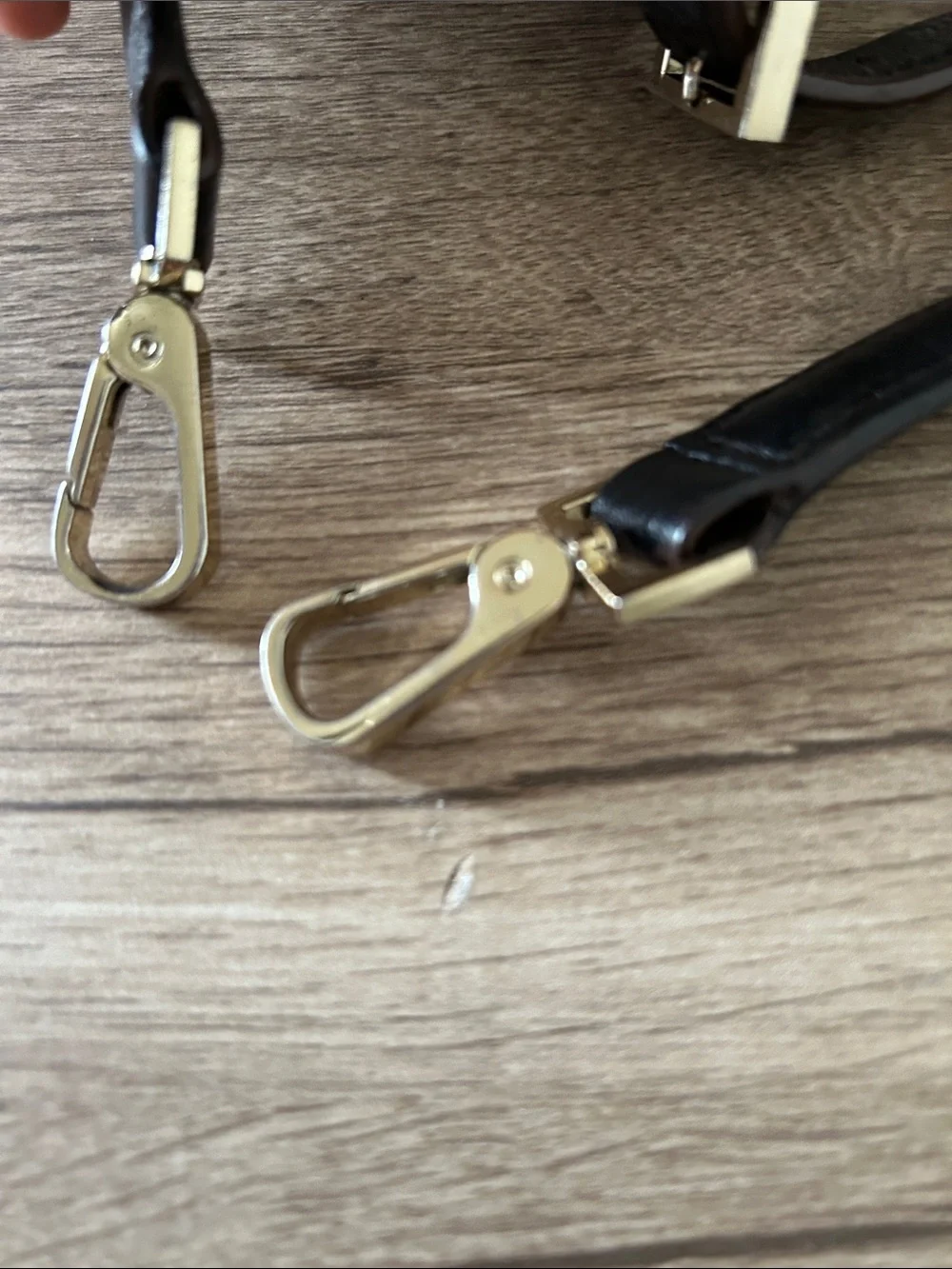 Brown Leather Bag Strap replacement with Gold Hardware